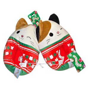 Original Squishmallows CAM the Calico Cat Christmas Sweater Youth Slippers